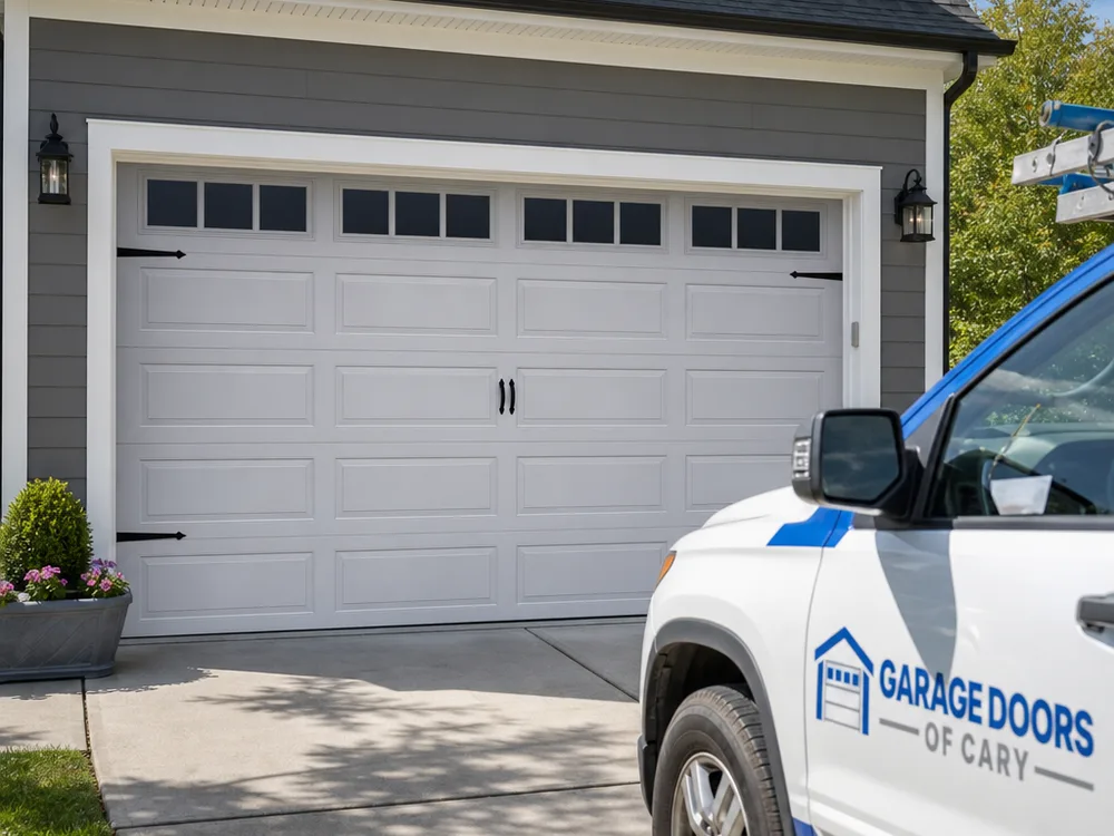 New insulated steel sectional garage door with aligned panels and clean perimeter weatherstripping