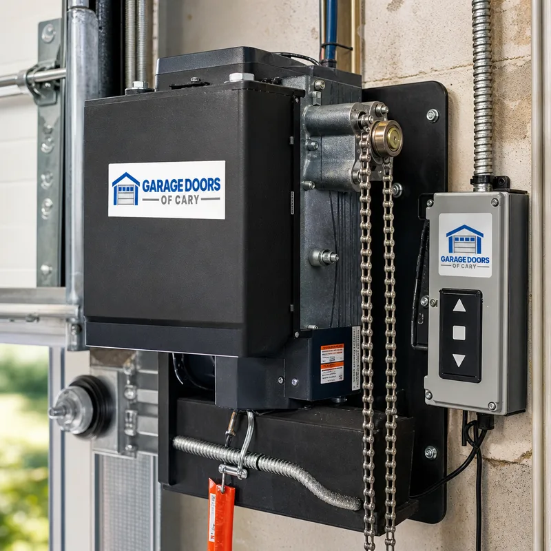 Jackshaft commercial door operator with chain hoist and wall control